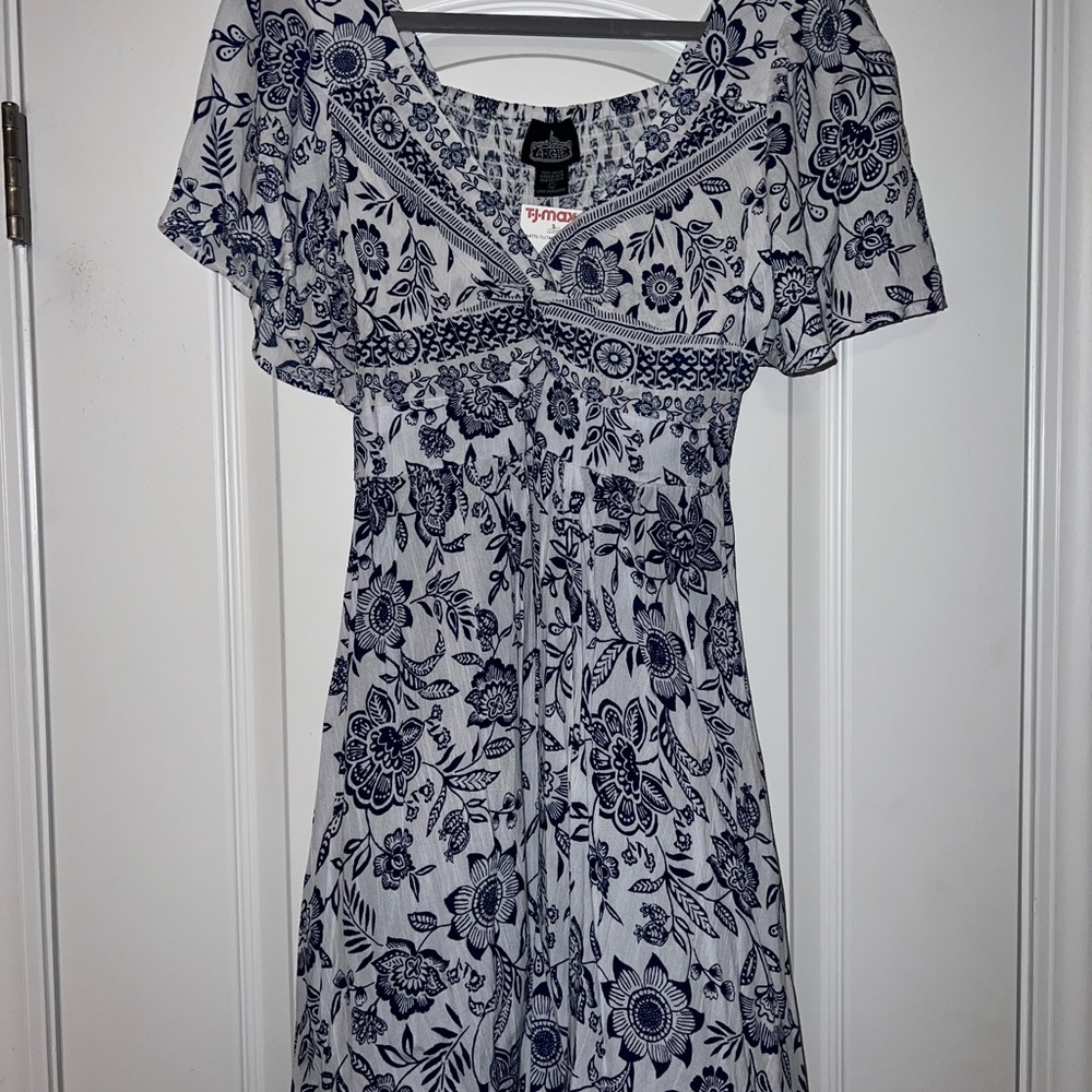 Angie Navy and White Floral Mini Dress